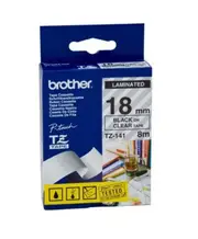 Brother TZe-141 / 18mm Black Text On Clear Laminated Labelling Tape - 8 Metres
