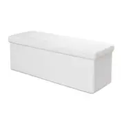 Dicor White Boucle Extra-Large Storage Ottoman - Footstool