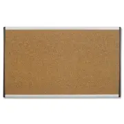 Quartet Arc Bulletin Board - 18" Height X 30" Width - Cork Surface - Aluminum