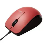 ELECOM Wired Mouse M-BL27UBSKRD 3 Button Rubber Grip Quiet Antibacterial RedNEW