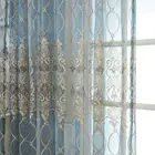 Semi-finished Drapes Curtains Fabric Cloth Voile Tulle Window Screen 1*2.7m Blue