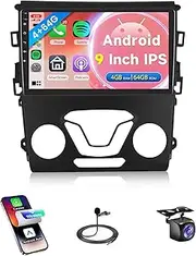 4G+64G Radio for Ford Fusion 2013-2019, Rimoody Android 13 Car Stereo Wireless Carplay Andorid auto Mirror Link GPS Navigation WiFi 9'' HD Touchscreen Bluetooth FM/RDS EQ-32 SWC Backup Camera