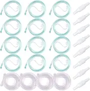 18 Packs Adult Oxygen Tubing Nasal Cannula, High-Flow Soft Nasal Cannula for Oxygen Concentrator(12 Pieces), Oxygen Tubing 25 ft Non kinking(2 Pieces), Oxygen Tubing Connectors(4 Pieces)
