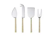 Davis & Waddell Cheese Knife Set of 4 Twisted Gold Handle Cheese Slicer