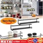 4PCS Kitchen Spice Racks Wall Mounted Organizer Shelf For Cupboard Cabinet Door