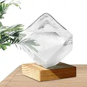Weather Predictor Glass Cloud,Large Cube Weather Forecast Bottle - Practial Liquid Barometer, Exquisite Weather Barometer for Desk, Buniq
