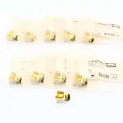 10 Hubbell Lt Almond Snap-Fit Keystone Speaker Binding Post Jacks Black