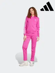 adidas Pink Essentials 3-Stripes Tracksuit (AH5436) | $127
