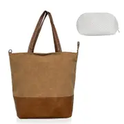 Nevenka Tote Bag For Women Soft Leather Large Capacity Handbags with Makeup Bag for Travel Shopping and Work-Brown
