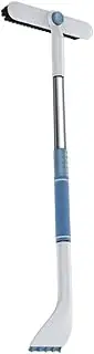 Snow Brush and Ice Scraper for Car Wind Extendable Detachable Ice Scraper and Brush with Ergonomic Foam for Cars, Trucks, SUVs, White and Blue