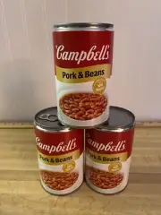 3 Cans of Campbell's Canned Pork and Beans with Tomato, Sweet & Savory, 19.75 Oz