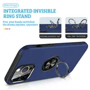 iPhone 13 Pro Compatible Case Cover With Shockproof Magnetic Ring Holder -Black