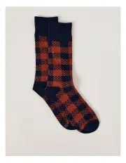 [Kenji] Check Socks in Navy