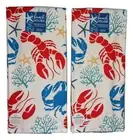 Set of 2 Beach House LOBSTER & CRAB Terry Kitchen Towels by Kay Dee Designs