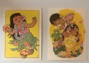 2 ORIGINAL Vintage 1980s Dole Pineapple Kids Postcards Hawaii Castle & Cooke 5x7