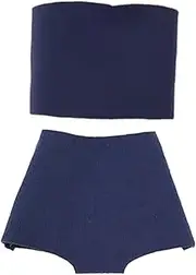Frediuo 1/6 Scale Female Clothes Action Figures Clothes Stylish Dress up Ideal Gift Casual Clothing 1:6 Scale Tube Top and Shorts, Dark Blue