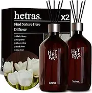 Premium Reed Diffuser: Set of 2 x 16.9oz (1,000 ml) Large Capacity | Fragrance Oil Diffuser & Sticks for Home & Office & Bathroom Decor - Gifts for Loved one (La Tulip Shower)