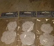 OFFRAY - beige CROCHET FLOWERS - 3 packs 12pcs