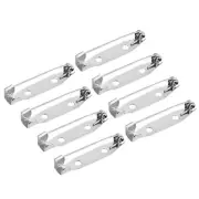 100Pcs Safety Bar Pins 30mm Brooch Clasp Pin Backs for ID Badges, Silver White