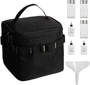 Outdoor spiice Dispenser - Camping Portable Condiment Set, Camping Kitchen Set with 6 Seasoning Containers | Pepper and Salt Seasoning Bottles, Detachable Storage Bag Suitable for Outdoor Camping