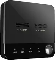 AsrMyjcx M.2 SATA M.2 NVMe Duplicator 2 Bay Offline Clone Docking Station Support Offline Clone Copy Function,Portable,Plug and Play