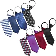 [Geyoga] 8 Pieces Zipper Tie for Men Pre tied Necktie Zip Tie for Men Boys