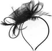 [Holibanna] Vintage Fascinator Hat Headband for Tea Party Wedding Prom Banquet Elegant Women Hair Accessory Versatile for All Hair Types for Special Occasions and Events