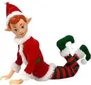 [The Original Elf] Christmas Dolls, Christmas Elf Doll, Toy Elf for Kids or Décor, Mini Elf, Toy Elf Dolls for Christmas, Christmas Elf Decorations, Poseable Little Elf Shelf Sitters with Dangling Legs