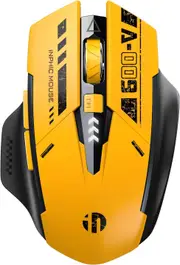 INPHIC Wireless Gaming Mouse, Tri-mode Bluetooth 5.0/4.0 & 2.4G USB Wireless Mouse, Rechargeable, 800-2400 DPI Adjustable, Power level Indicator, Bluetooth Mice for Laptop PC Computer, Mecha Yellow