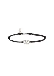 Valentino Valentino Garavani VLogo Cord Bracelet - Black One Size