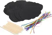 1 Set DIY Pumpkin Shaped Scratch Paper Crafts for with Pens and Color Strings for Fun Halloween Decorations