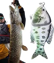 Bomefoi Bass Fishing Bait, Swimming Bait for Bass Fishing, Realistic Multi-Section Deep Bass Bait, Sinking & Floating Fish Tackle for Offshore, Boat, Freshwater and Saltwater
