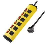 6 Outlet Metal Power Strip with 6 Individual Switches,Heavy Duty 6FT Cord