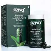 O.Ziva+ Advanced Hair Growth Actives | Reduces Thinning Hair & Improves Scalp Coverage | Scientist Formulated with Pure Plant Actives | No side effects for Women | 90 Caps