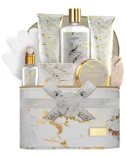 Lovery 9pc White Jasmine Home Spa Set With Cosmetic Bag, Bath And Body Self Care Gift NoSize