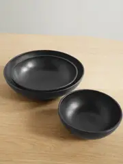 [Hunting Season] Hunting Season - Set Of Three Leather Bowls - Black - One size One size Black