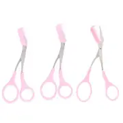 Women Stainless Steel Eyebrow Shaping Cut Scissors Comb Hair Remover Beauty T JR