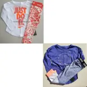 Nike Girls Winter 2T Tie Dye Orange Purple Dri-fit Leggings & Tops $100 Smiley