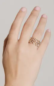 [Octavia Elizabeth] Pacific Coast Riviera 18K Yellow Gold Diamond Ring