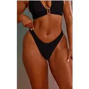 Shape Black Boomerang Bikini Bottoms, Black