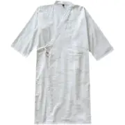 Men Bathrobe Cotton Striped Japanese Kimono Yukata Nightwear Loungewear Cosy New