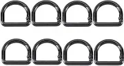Metal D Shape Snap Clip Hook Spring Keyring Buckles, 8Pcs Semicircle Key Ring, Clasp Clamps for Backpacks Handbag, Black