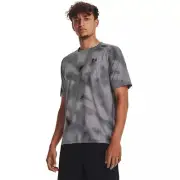 Men's M Under Armour Tech 2.0 Lino Print Short Sleeve Tee Pitch Gray 1382180