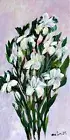 White impast abstract White Irises Flowers Impressionism Valentine’s Day Gift