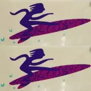 Bayliner Boat Graphic Decals | Jazz 10 1/2 x 4 Inch Aqua Purple (Pair)