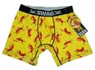 SWAG Yellow BBQ WEENIE KING Satin Weaved Band Boxers Men's NWT
