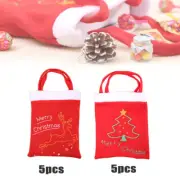 5Pcs Christmas Elk Elves Candy Bag Xmas Tree Santa Pants Gift Decor Storage Sack