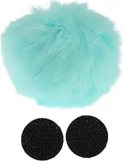 X AUTOHAUX Motorcycle Helmet Accessories Decoration Round Tail for Motorcycle Bicycle Skiing Helmets Mint Green Plush Stickers 1 Set