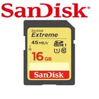 在飛比找PChome24h購物優惠-SanDisk Extreme 16GB SDHC 45MB