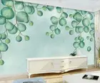 3D Watercolor Leaves Wallpaper Wall Mural Removable Self-adhesive 754